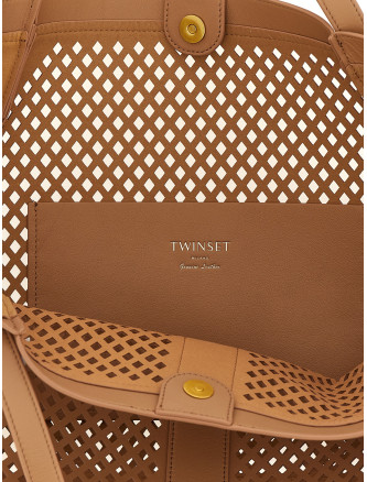 Тоут-сөмке TWIN SET Openwork leather shopping bag (261TD855013168) #