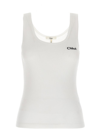 Повседневный топ CHLOÉ Logo embroidery top