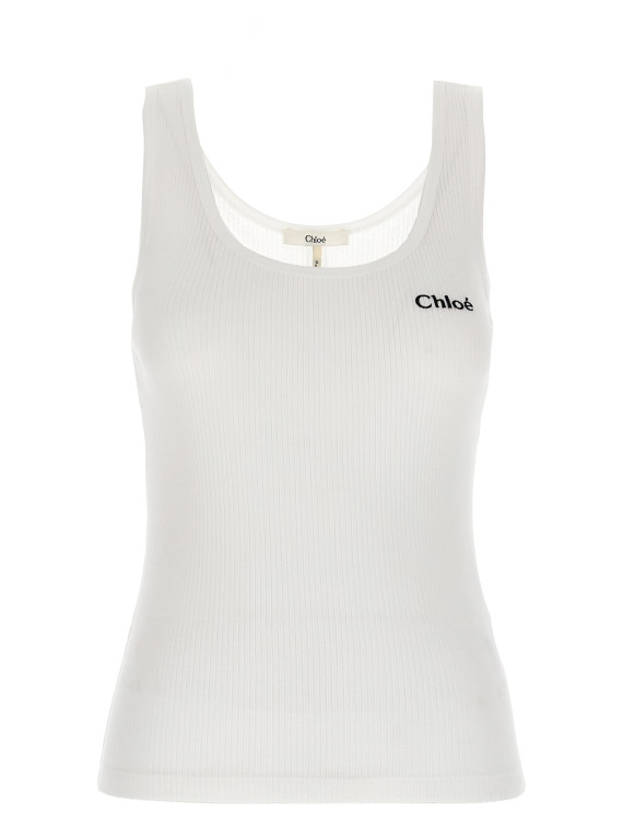 Повседневный топ CHLOÉ Logo embroidery top (CH25SJH12180101) #1