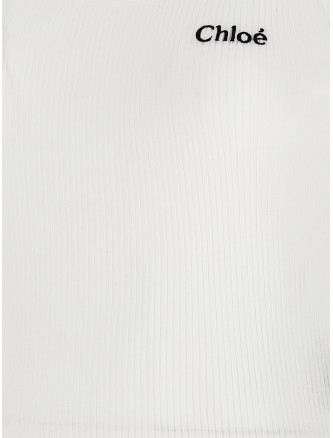 Повседневный топ CHLOÉ Logo embroidery top (CH25SJH12180101) #