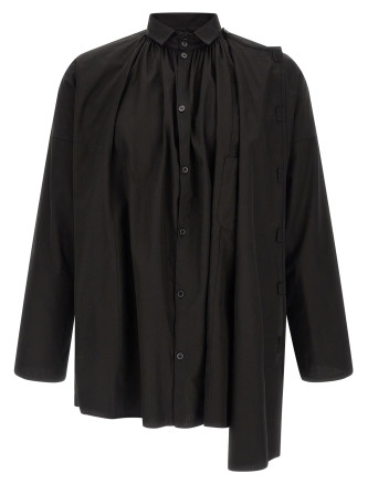 Рубашка, блузка YOHJI YAMAMOTO 'Collar Gather Double B' (HKB30054BLACK2) #