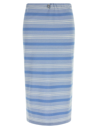 Striped piqué skirt