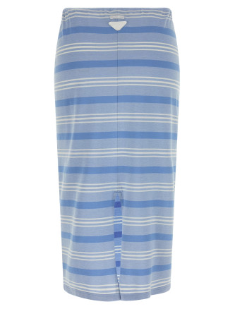 Миди PRADA Striped piqué skirt (31147SOOO188QF0076) #