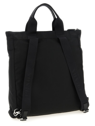 Re-Nylon and Saffiano backpack shopping bag (2VG098VOOM2DMGF0002) #