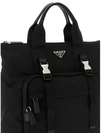 Re-Nylon and Saffiano backpack shopping bag (2VG098VOOM2DMGF0002) #