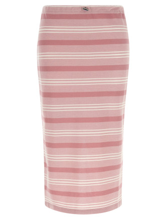 Миди PRADA Striped piqué skirt