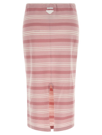 Миди PRADA Striped piqué skirt (31147SOOO188QF0E18) #