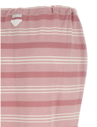 Миди PRADA Striped piqué skirt (31147SOOO188QF0E18) #