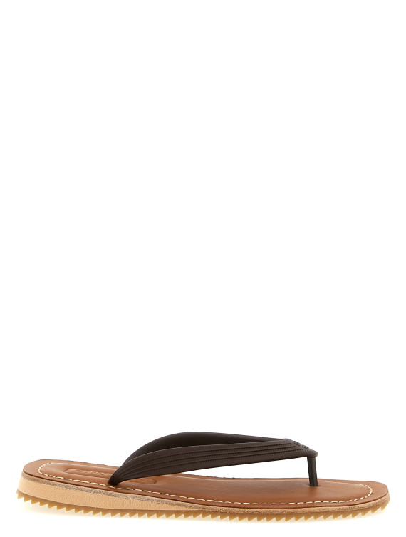 Шлепанцы MIU Rubber and leather slides (5Y638EF0053ZMWF0003) #1