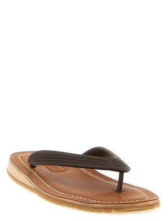 Шлепанцы MIU Rubber and leather slides (5Y638EF0053ZMWF0003) #