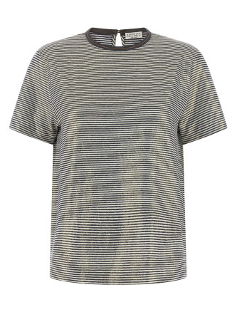 Футболка BRUNELLO CUCINELLI 'Shiny Collar Detail'