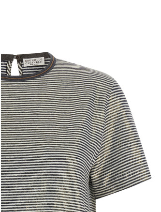 Футболка BRUNELLO CUCINELLI 'Shiny Collar Detail' (MQ977DU500C2097) #