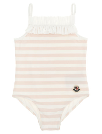 Пляжная одежда MONCLER ENFANT Striped one-piece swimsuit