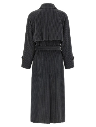 Пальто, тренч BRUNELLO CUCINELLI Ribbed velvet trench coat (MG5249918C032) #
