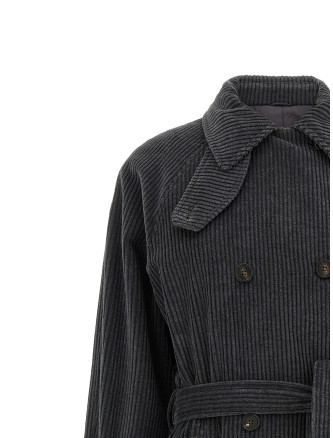 Пальто, тренч BRUNELLO CUCINELLI Ribbed velvet trench coat (MG5249918C032) #