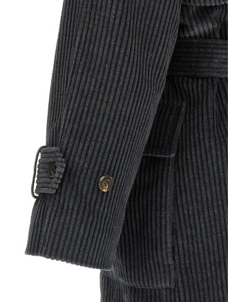 Пальто, тренч BRUNELLO CUCINELLI Ribbed velvet trench coat (MG5249918C032) #