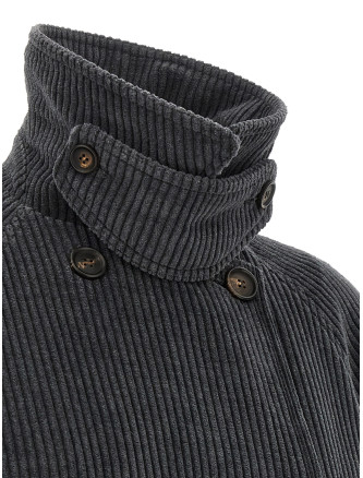 Пальто, тренч BRUNELLO CUCINELLI Ribbed velvet trench coat (MG5249918C032) #