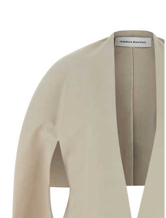 Накидка FEDERICA BONIFACI Asymmetrical cape (KA070GREY) #