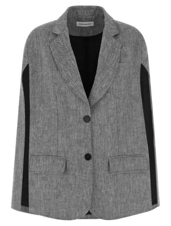 Накидка FEDERICA BONIFACI 'Single-breasted' (KA053GREYWHITE) #1