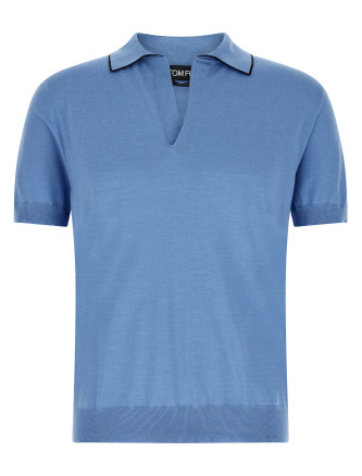 Поло TOM FORD Cotton and silk polo shirt