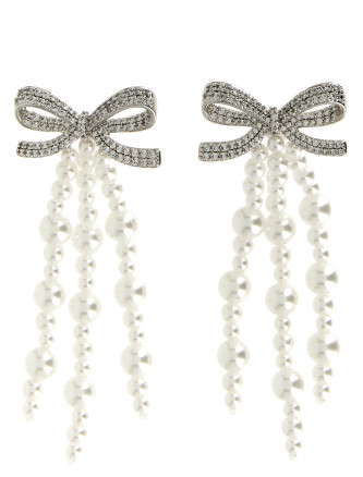 Серьги SELF PORTRAIT 'Bow Pearl Waterfall'