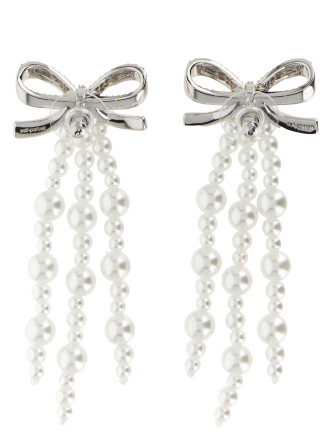 Серьги SELF PORTRAIT 'Bow Pearl Waterfall' (SS26635EPPEARL) #