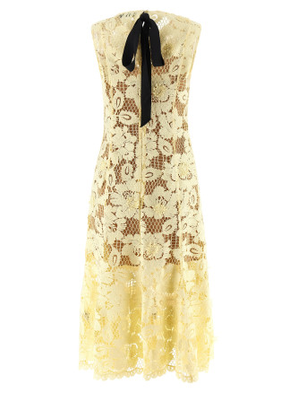 Миди SELF PORTRAIT 'Yellow crochet lace' (SS26094MYYELLOW) #