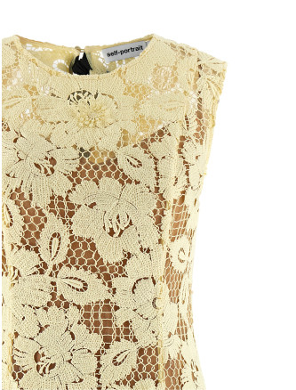Миди SELF PORTRAIT 'Yellow crochet lace' (SS26094MYYELLOW) #