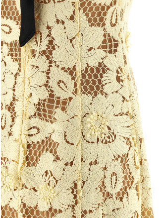 Миди SELF PORTRAIT 'Yellow crochet lace' (SS26094MYYELLOW) #