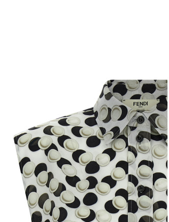 Повседневный топ FENDI Polka dot crop top (FS8332AW9IF0GME) #