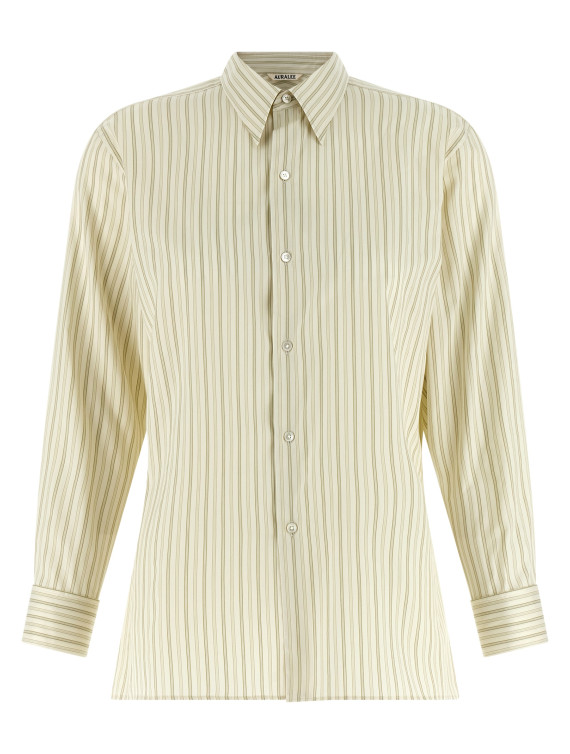 Рубашка, блузка AURALEE Cotton and silk shirt (A26SS03CSIVORYSTRIPE) #1