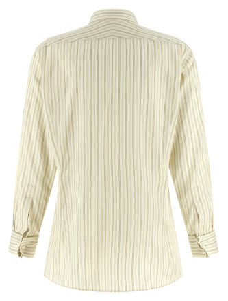 Рубашка, блузка AURALEE Cotton and silk shirt (A26SS03CSIVORYSTRIPE) #