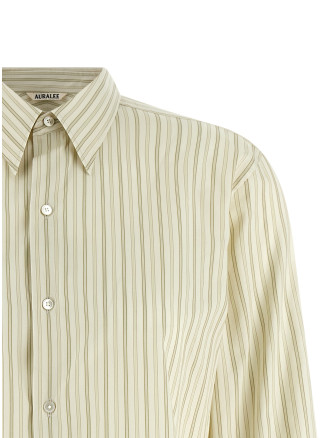 Рубашка, блузка AURALEE Cotton and silk shirt (A26SS03CSIVORYSTRIPE) #
