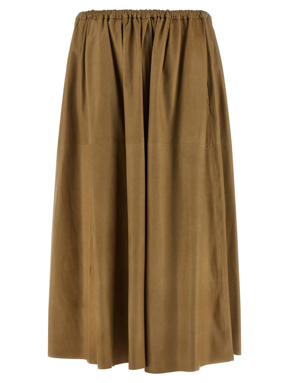 Миди AURALEE Leather skirt (A26SS03CBKHAKIBEIGE) #1