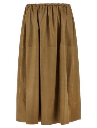Миди AURALEE Leather skirt (A26SS03CBKHAKIBEIGE) #