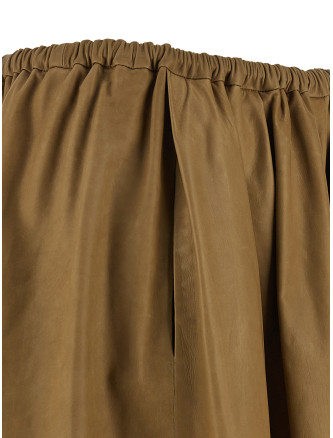 Миди AURALEE Leather skirt (A26SS03CBKHAKIBEIGE) #