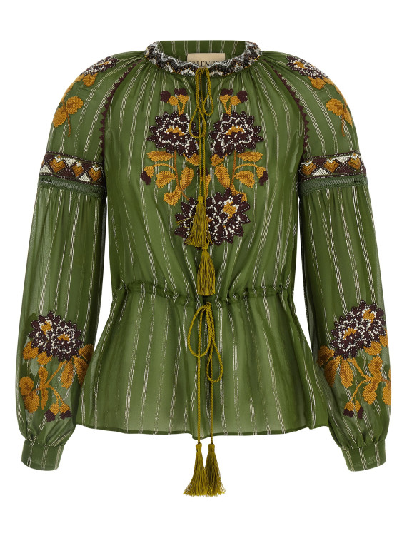 Рубашка, блузка VALENTINO GARAVANI Valentino Garavani embroidered lurex silk shirt (B3AEBB69W2C9M) #1