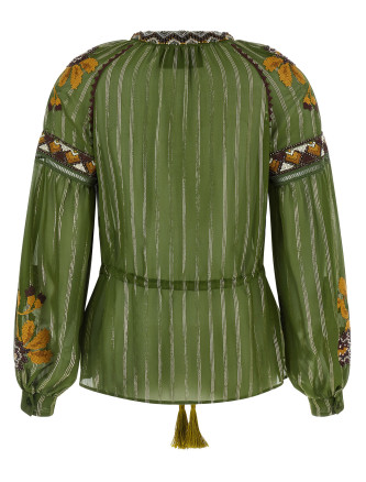 Рубашка, блузка VALENTINO GARAVANI Valentino Garavani embroidered lurex silk shirt (B3AEBB69W2C9M) #