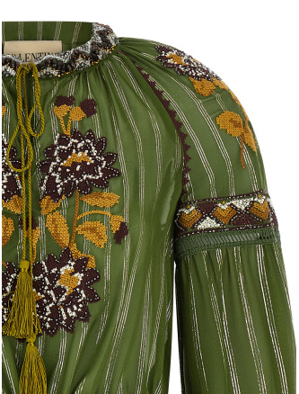 Рубашка, блузка VALENTINO GARAVANI Valentino Garavani embroidered lurex silk shirt (B3AEBB69W2C9M) #