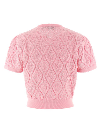 Күнделікті жейде SELF PORTRAIT 'Pink pointelle knit' (SS26057TPPINK) #