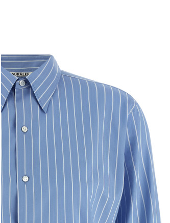 Рубашка, блузка AURALEE Cotton and silk shirt (A26SS03CSSAXBLUESTRIPE) #