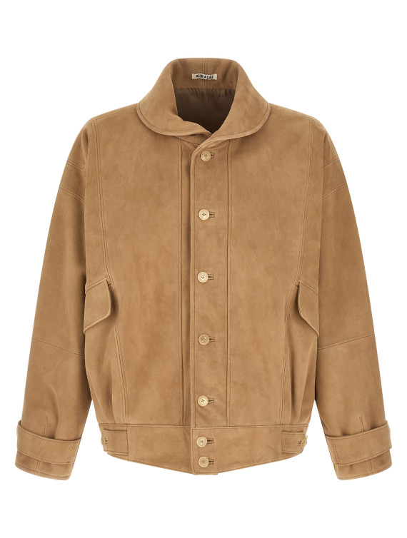 Кожаная куртка AURALEE Full grain leather blouson (A26SB01SGTAUPE) #1