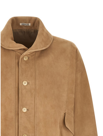 Кожаная куртка AURALEE Full grain leather blouson (A26SB01SGTAUPE) #