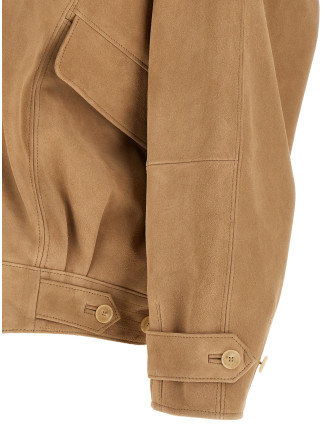 Кожаная куртка AURALEE Full grain leather blouson (A26SB01SGTAUPE) #