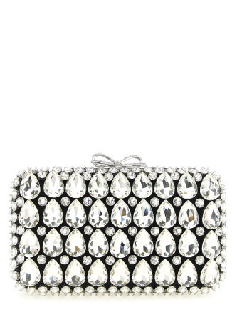 Клатч SELF PORTRAIT 'Black Satin Crystal'