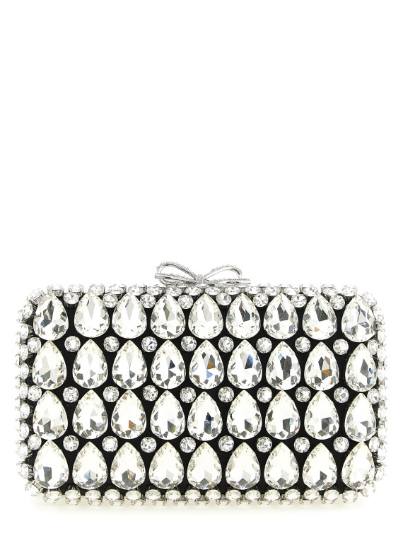 Клатч SELF PORTRAIT 'Black Satin Crystal' (SS26305ABBLACK) #1