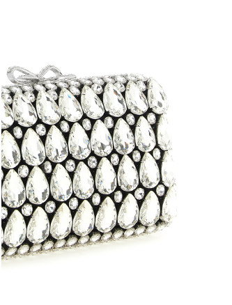 Клатч SELF PORTRAIT 'Black Satin Crystal' (SS26305ABBLACK) #
