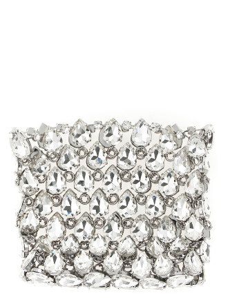 'Silver Crystal Chainmail Mini' clutch