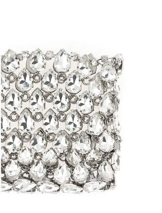 Клатч SELF PORTRAIT 'Silver Crystal Chainmail Mini' (SS26310SLSILVER) #