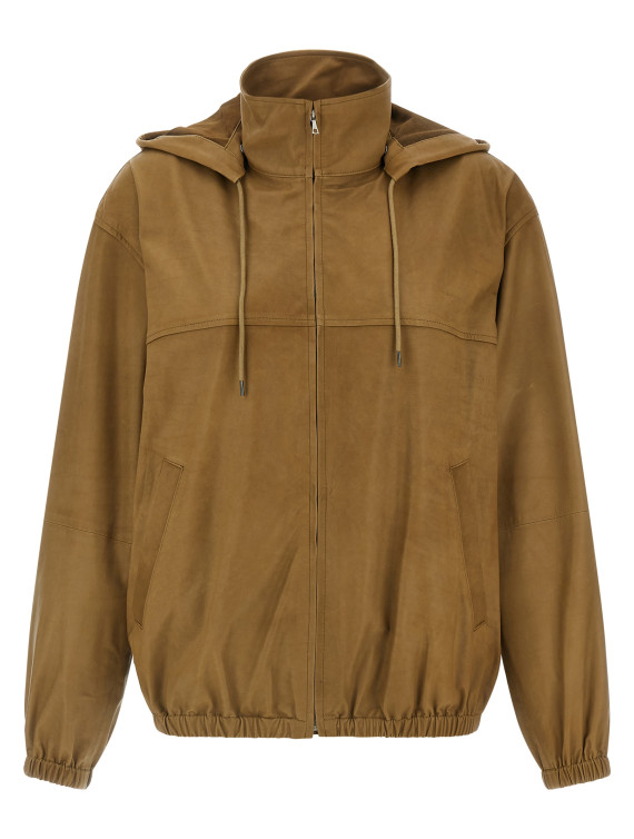 Кожаная куртка AURALEE Ultra-thin leather jacket (A26SB02CBKHAKIBEIGE) #1